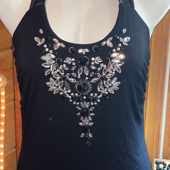 $95 Spense Halter top crystal detail gorgeous - Picture 3 of 12